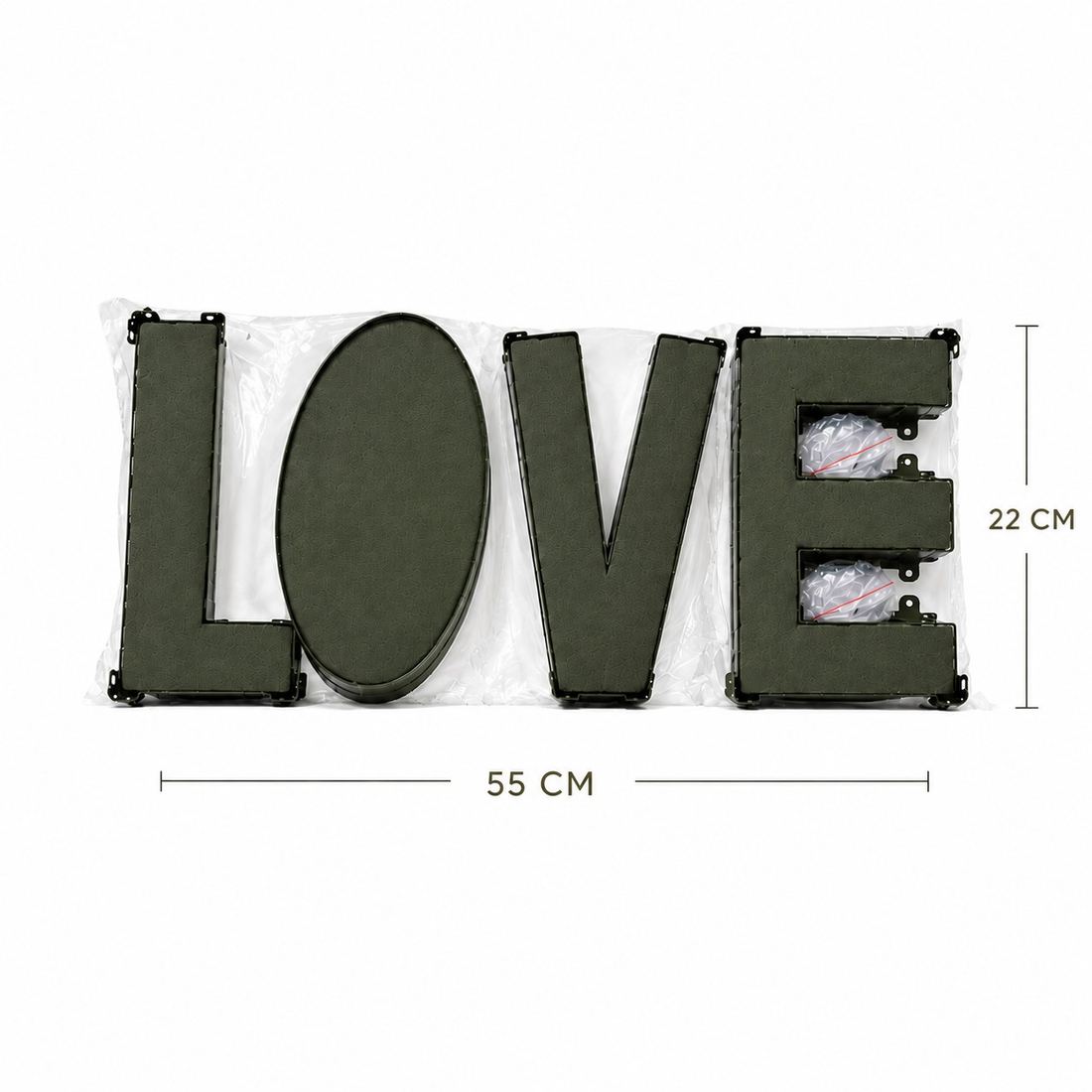 Shpuzë Florale “LOVE” për Dekorime me Lule – 55 × 22 cm