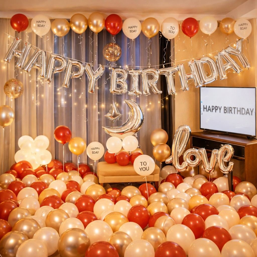 Set Dekorimi “Happy Birthday” me Balona – Kompleti për Ditëlindje — foto 2