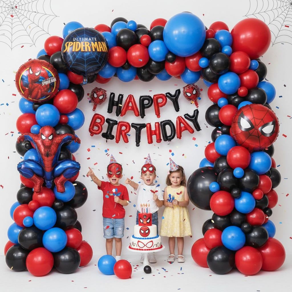 Set Balonash për Ditëlindje – Spiderman Party