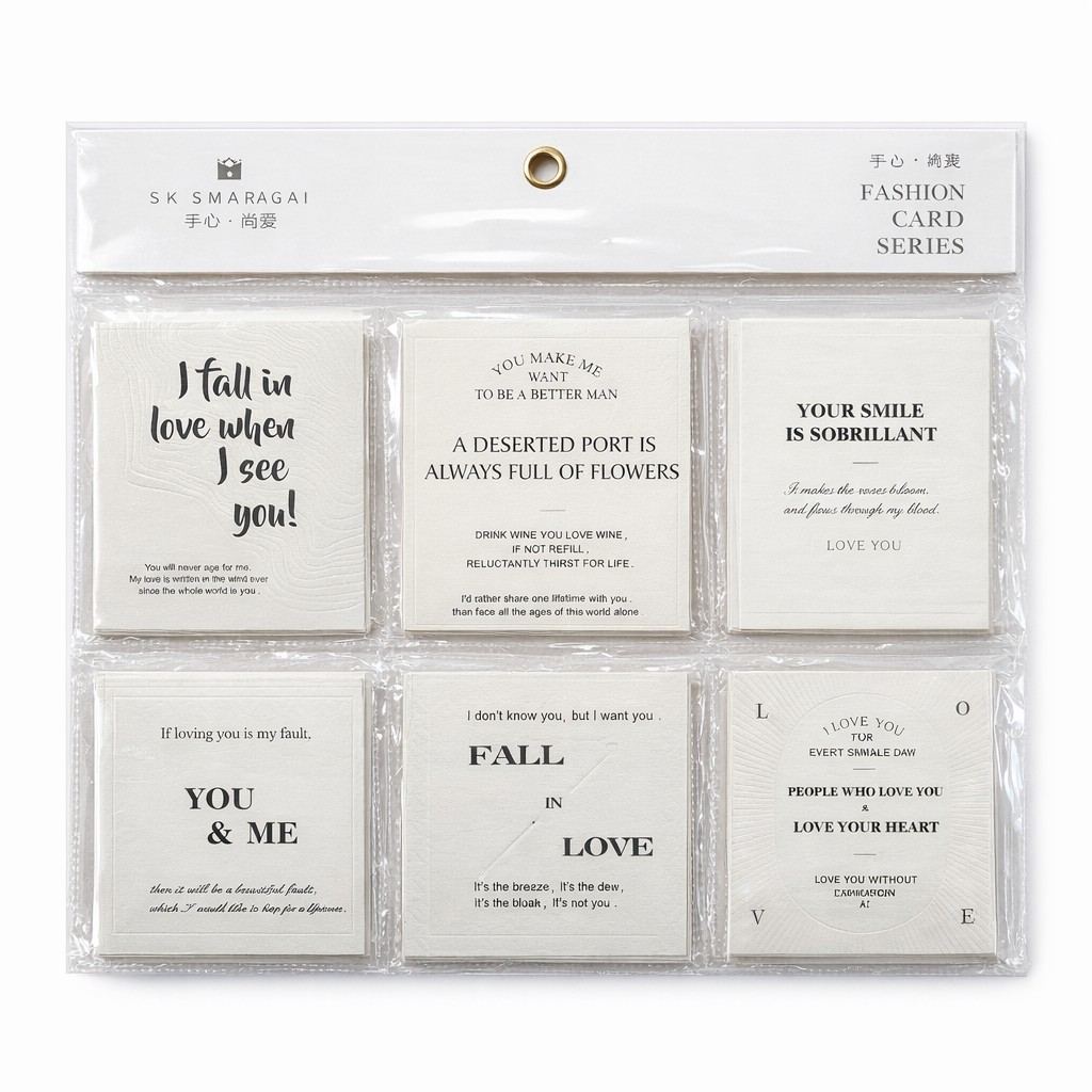 Set Kartolinash Dekorative “Love Quotes” – 90 Copë
