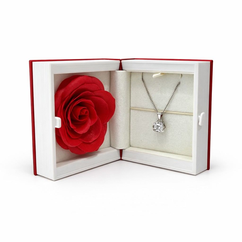 Kuti dhuratë në formë libri me trëndafil — foto 2