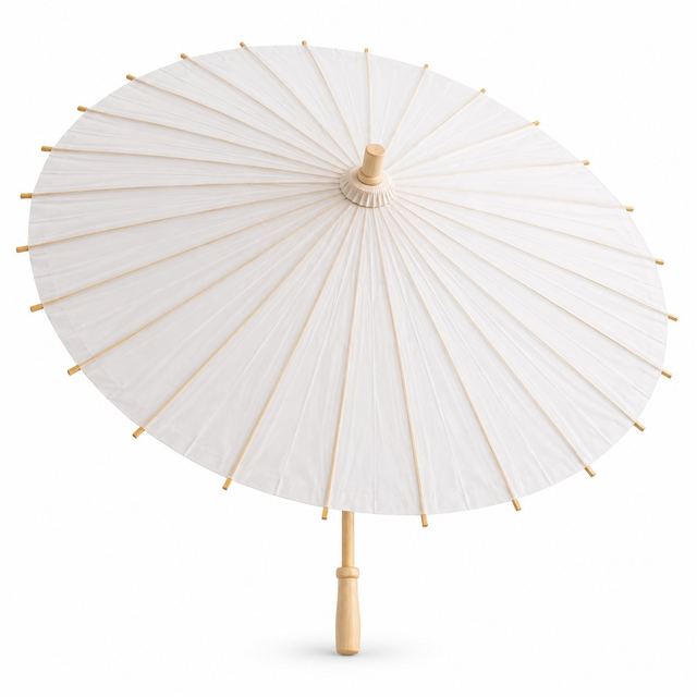 Çadër Dekorative e Bardhë prej Letre me Skelet Bambuje - 82cm