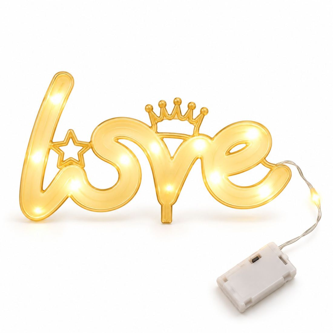 Dekor LED “Love” me Kurorë për Buqeta Lulesh – 18.5 cm