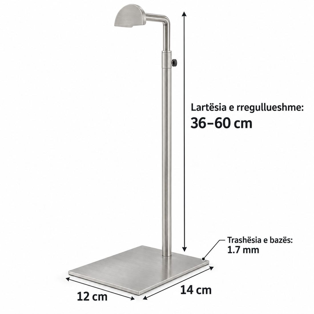 Mbajtëse Metalike për Ekspozimin e Çantave – Lartësi e Rregullueshme 36–60 cm