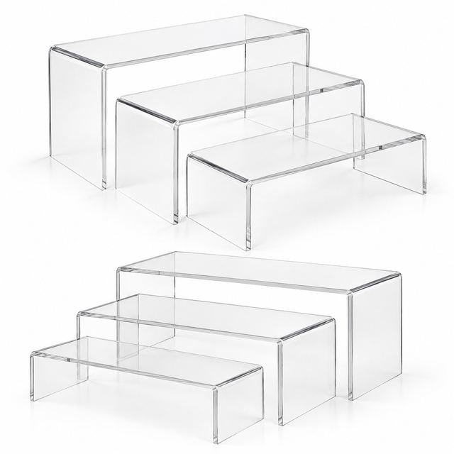 Set Mbajtësesh Ekspozuese Akrilike Transparente – 3 Madhësi