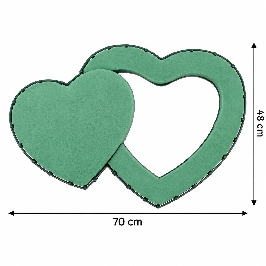 Shpuzë Floristike në Formë të Dy Zemrave – 70 × 48 cm