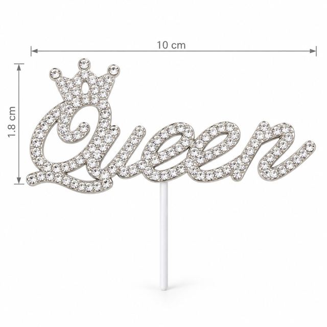 Dekor “Queen” me Kurorë dhe Gurë Shkëlqyes për Buqeta – 10 copa pako